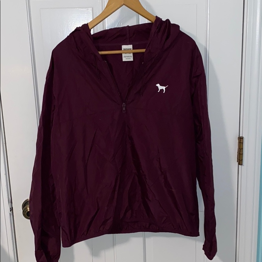 PINK Victoria’s Secret Maroon Raincoat, Size: M/L